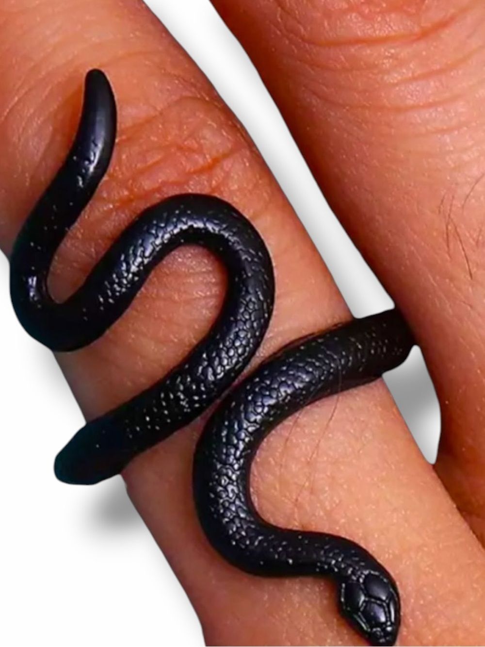 Black Matte Slithering Snake Wrap Ring Witchy NWT